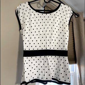 White House black market sleeveless poka dot top